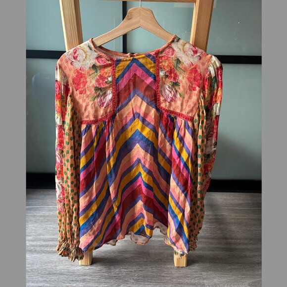 Anthropologie / Bl-nk Eclectic Peasant Blouse - Women's S - Picture 2 of 5
